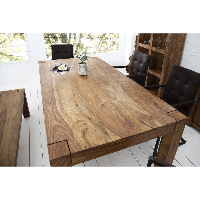 Eettafel ORBO 200 cm – Gelakte massief Sheesham houten tafel