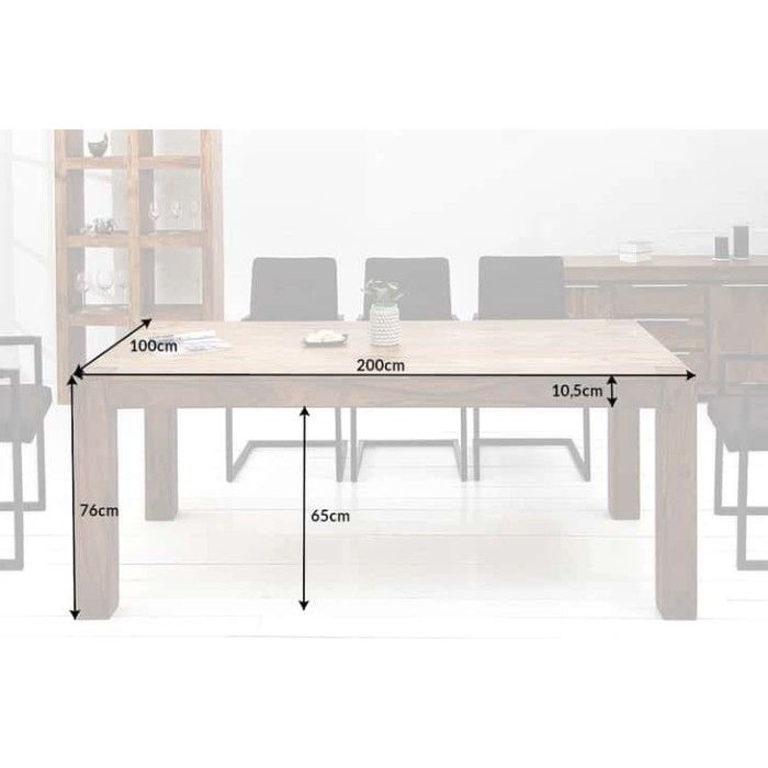 Eettafel ORBO 200 cm – Gelakte massief Sheesham houten tafel