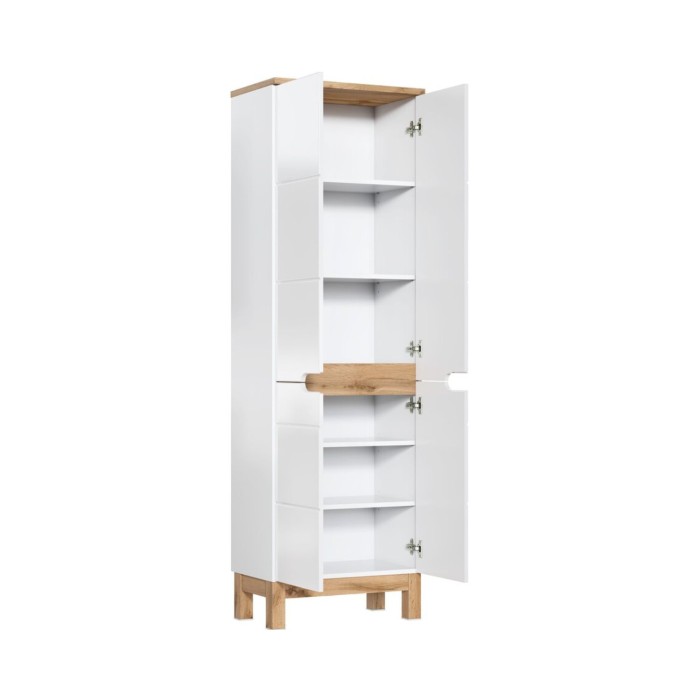 Badezimmer-Set ERMANO: Waschtischunterschrank 100cm + Einbauwaschbecken + Siphon + Stauraum mit Spiegeln