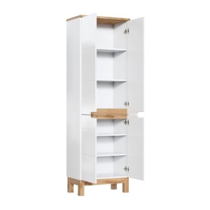 Badezimmer-Set ERMANO: Waschtischunterschrank 100cm + Einbauwaschbecken + Siphon + Stauraum mit Spiegeln