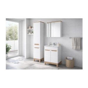 Ensemble ERMANO 80cm avec colonne et miroirs mis en situation