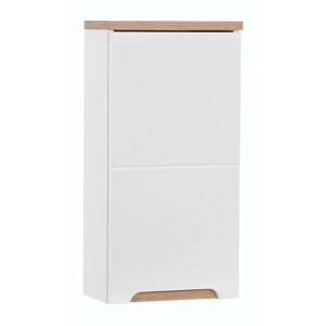 Set ERMANO: Waschtischunterschrank 80cm + Einbauwaschbecken + Siphon + Hochschrank + Stauraum mit Spiegeln