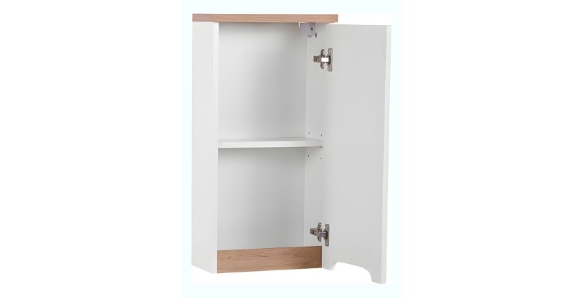 Set ERMANO: Waschtischunterschrank 80cm + Einbauwaschbecken + Siphon + Hochschrank + Stauraum mit Spiegeln
