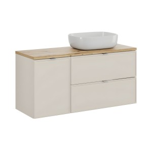 Ensemble BRAZZA : meubles sous vasque avec panier à linge et vasque à poser