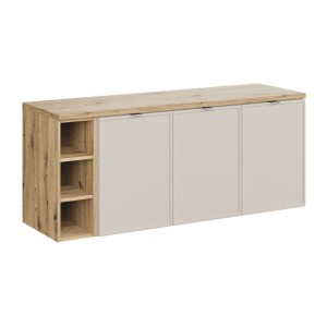 Ensemble BRAZZA à placards 120cm avec meuble sous vasque et niches visibles