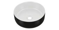 Vasque à poser ronde noire à l'extérieur