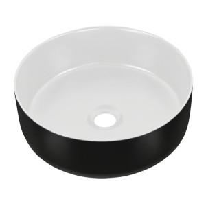 Vasque à poser ronde noire à l'extérieur