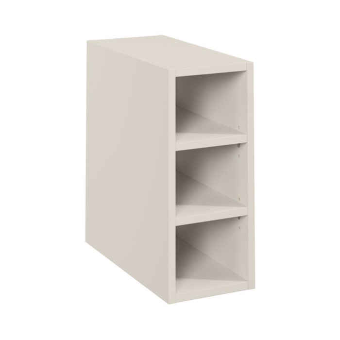 Insieme BRAZZA: mobili sotto lavabo 140cm con nicchie visibili + piano per lavabo + lavabo rotondo da appoggio