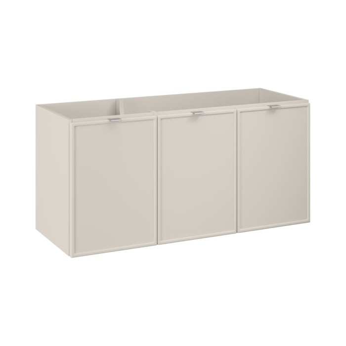 Insieme BRAZZA: mobili sotto lavabo 140cm con nicchie visibili + piano per lavabo + lavabo rotondo da appoggio