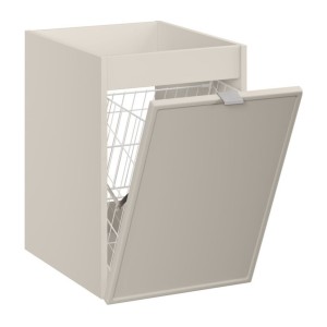 Conjunto BRAZZA: muebles bajo lavabo de 120cm con nichos visibles y cesto para la ropa + encimera para lavabo + lavabo sobre enc