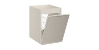 Set BRAZZA: Waschtischunterschrank 120cm mit sichtbaren Nischen und Wäschekorb + Waschtischplatte