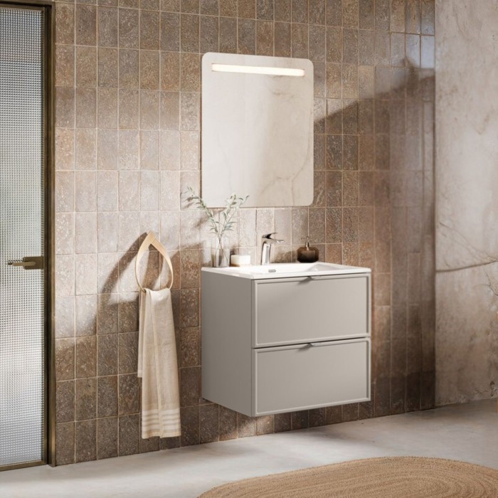Badezimmer-Set BRAZZA: Waschtischunterschrank 80cm + rechteckiges Einbauwaschbecken
