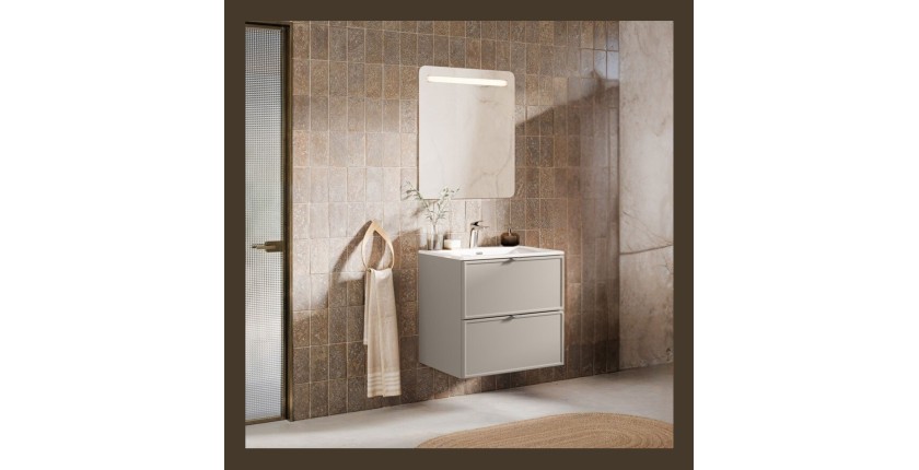 Badezimmer-Set BRAZZA: Waschtischunterschrank 80cm + rechteckiges Einbauwaschbecken