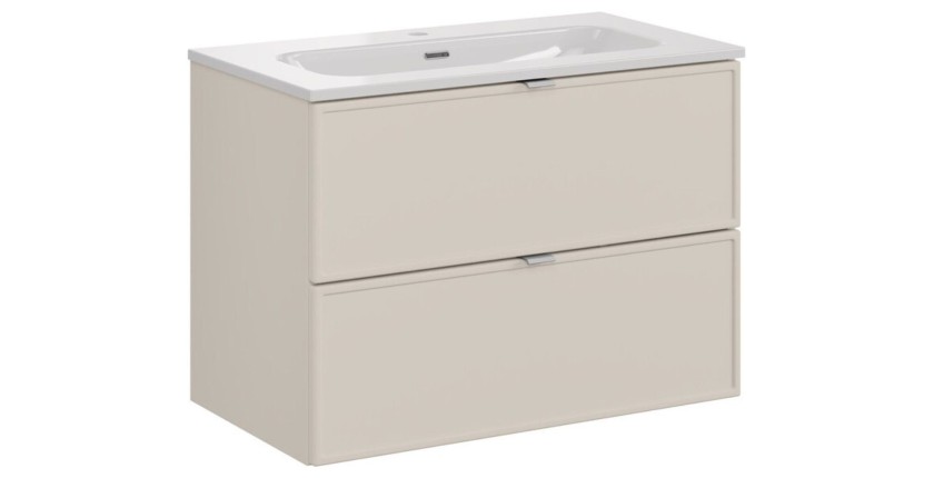 Badezimmer-Set BRAZZA: Waschtischunterschrank 80cm + rechteckiges Einbauwaschbecken