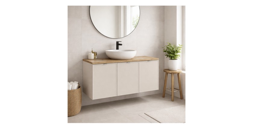 Badezimmer-Set BRAZZA: Unterschrank mit Schränken 120cm + Platte für Waschbecken