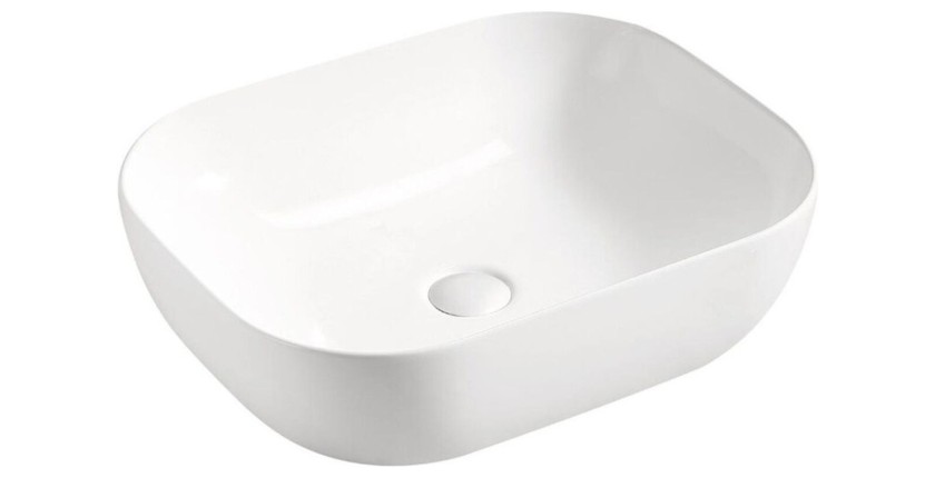 Vasque à poser arrondie en céramique blanche