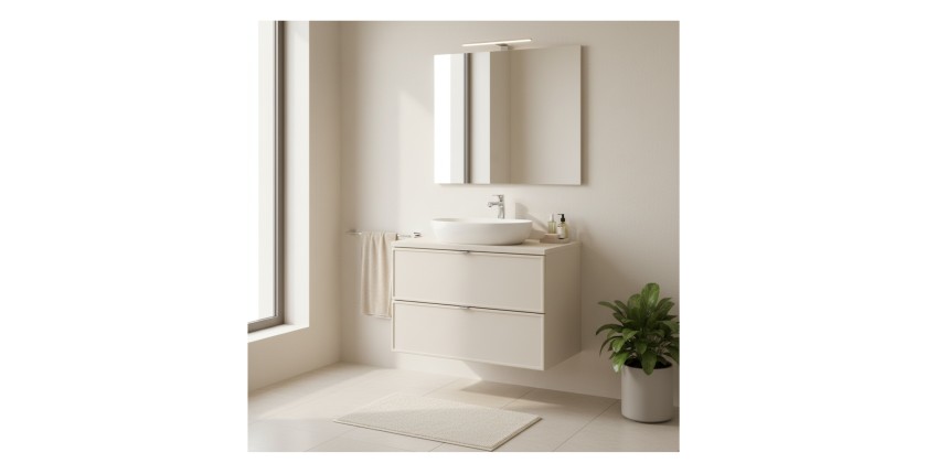 Badezimmer-Set BRAZZA: Waschtischunterschrank mit Schubladen 80cm + Platte für Waschbecken