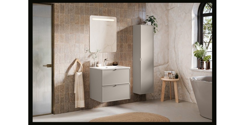 Badezimmer-Set BRAZZA: Waschtischunterschrank mit Schubladen 60cm + Einbauwaschbecken