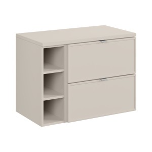 Ensemble BRAZZA : meuble sous vasque à tiroirs, niches visible et plan pour vasque cachemire