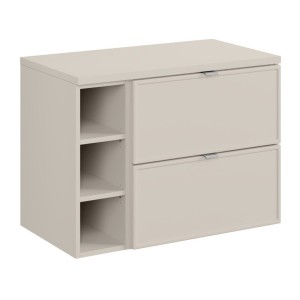 Ensemble BRAZZA : meuble sous vasque à tiroirs, niches visible et plan pour vasque cachemire