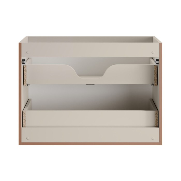 Meuble sous vasque 80cm coloris cachemire avec tiroirs collection BRAZZA vu de dos