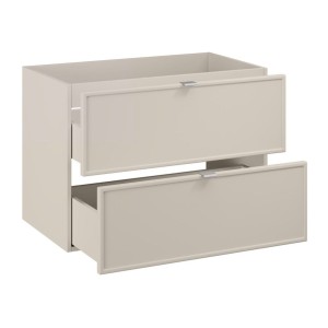 Meuble sous vasque 80cm coloris cachemire avec tiroirs collection BRAZZA ouvert