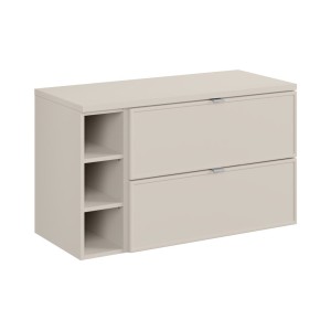 Ensemble BRAZZA 100cm : meuble sous vasque, niches visibles et plan pour vasque cachemire