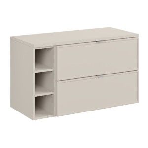 Ensemble BRAZZA 100cm : meuble sous vasque, niches visibles et plan pour vasque cachemire