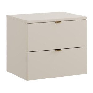 Ensemble BELLA : meuble sous vasque à tiroirs 60cm et plan pour vasque coloris cachemire