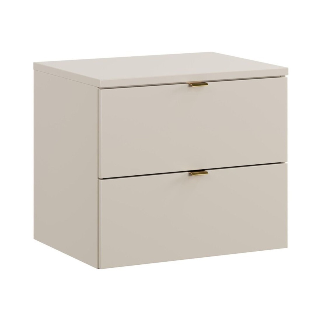 Ensemble BELLA : meuble sous vasque à tiroirs 60cm et plan pour vasque coloris cachemire