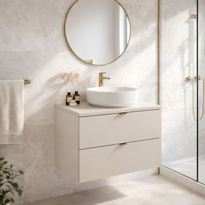 Badezimmer-Set BELLA: Unterschrank 60cm + Platte für Waschbecken