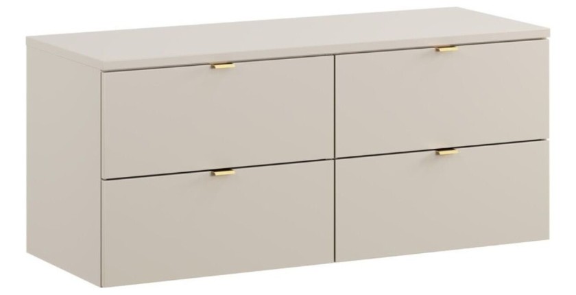 Ensemble BELLA 120cm : meubles sous vasque 60cm et plan pour vasque cachemire