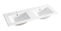 Double vasque à encastrer blanche en céramique