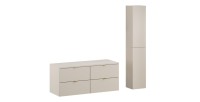 Ensemble BELLA : meubles sous vasque 60cm, plan pour vasque 120cm et colonne cachemire