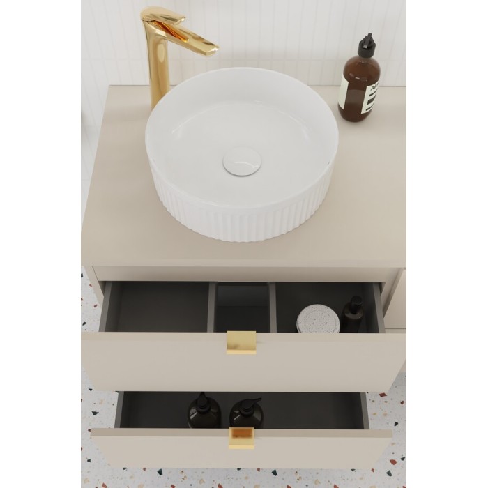 Badezimmer-Set BELLA: Waschtischunterbau 120cm + Waschtischplatte + Stauraumsäule