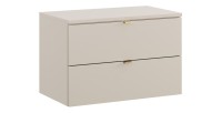 Ensemble BELLA 80cm : meuble sous vasque à tiroirs et plan pour vasque coloris cachemire