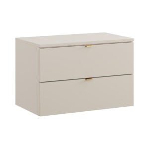 Ensemble BELLA 80cm : meuble sous vasque à tiroirs et plan pour vasque coloris cachemire