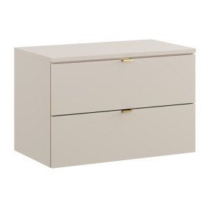 Ensemble BELLA 80cm : meuble sous vasque à tiroirs et plan pour vasque coloris cachemire