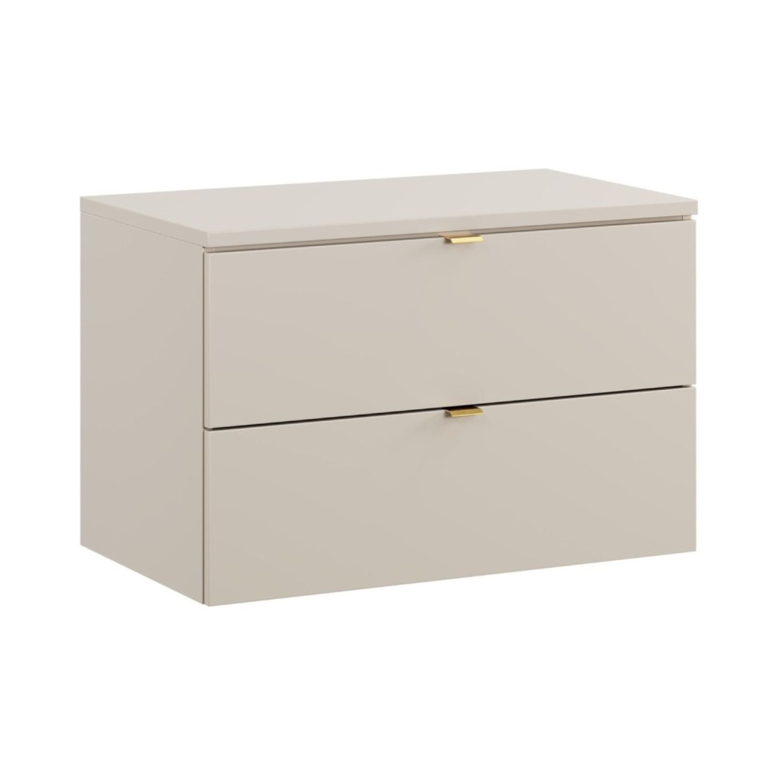 Ensemble BELLA 80cm : meuble sous vasque à tiroirs et plan pour vasque coloris cachemire