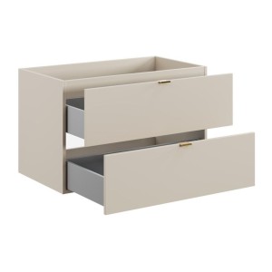 Meuble sous vasque 80cm à tiroirs cachemire BELLA ouvert