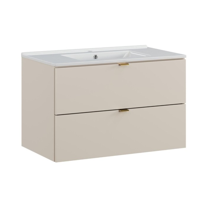 Set da bagno BELLA: mobile sotto lavabo 80cm + lavabo incassato rettangolare