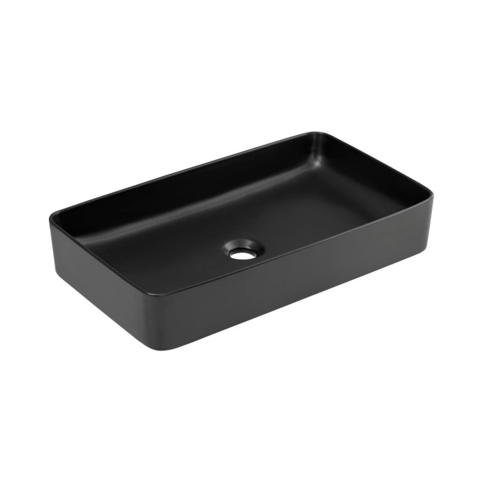 Badezimmer-Set MATT: Waschtischunterschrank 100cm + aufgesetztes Waschbecken schwarz
