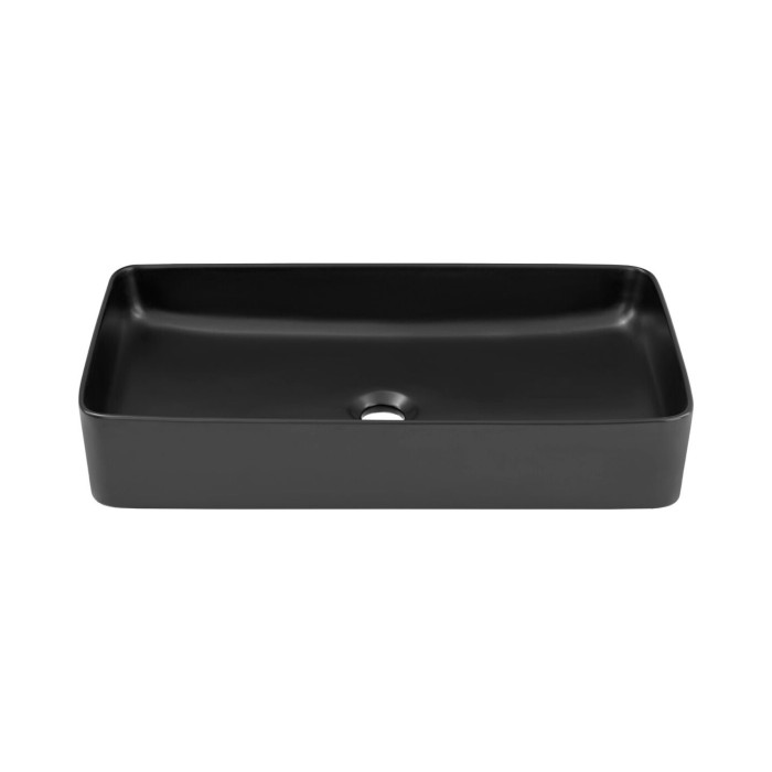Badezimmer-Set MATT: Waschtischunterschrank 100cm + aufgesetztes Waschbecken schwarz