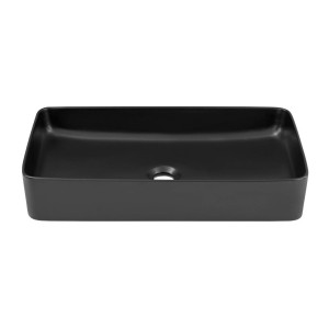 Badezimmer-Set MATT: Waschtischunterschrank 100cm + aufgesetztes Waschbecken schwarz