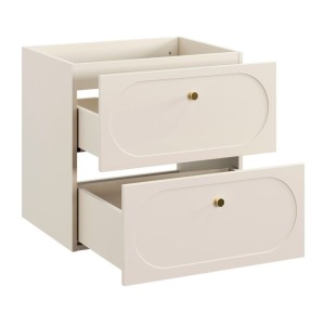 Badezimmer-Set TORNADO: beige Unterschrank 60cm + weißes Einbauwaschbecken