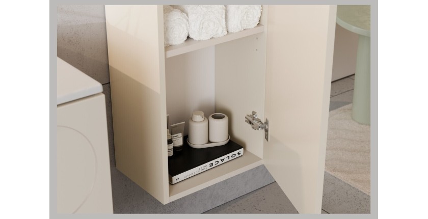 Badezimmer-Set TORNADO beige: Unterschrank 60cm + Waschtischplatte + Aufbewahrungssäule