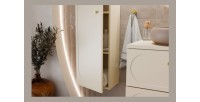 Badezimmer-Set TORNADO beige: Unterschrank 60cm + Waschtischplatte + Aufbewahrungssäule