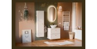 Badezimmer-Set TORNADO beige: Unterschrank 60cm + Waschtischplatte + Aufbewahrungssäule
