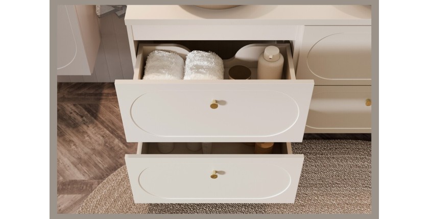 Meuble sous vasque 60cm collection TORNADO coloris cachemire en situation