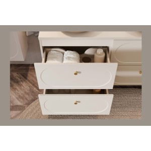 Meuble sous vasque 60cm collection TORNADO coloris cachemire en situation